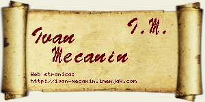 Ivan Mečanin vizit kartica